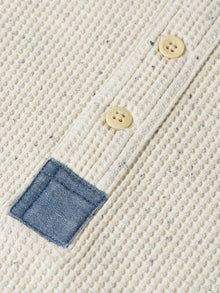 Henley Melange Regular Fit Long-Sleeved T-Shirt - Oatmeal Melange