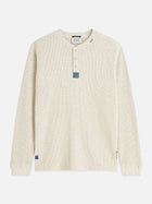 Henley Melange Regular Fit Long-Sleeved T-Shirt - Oatmeal Melange