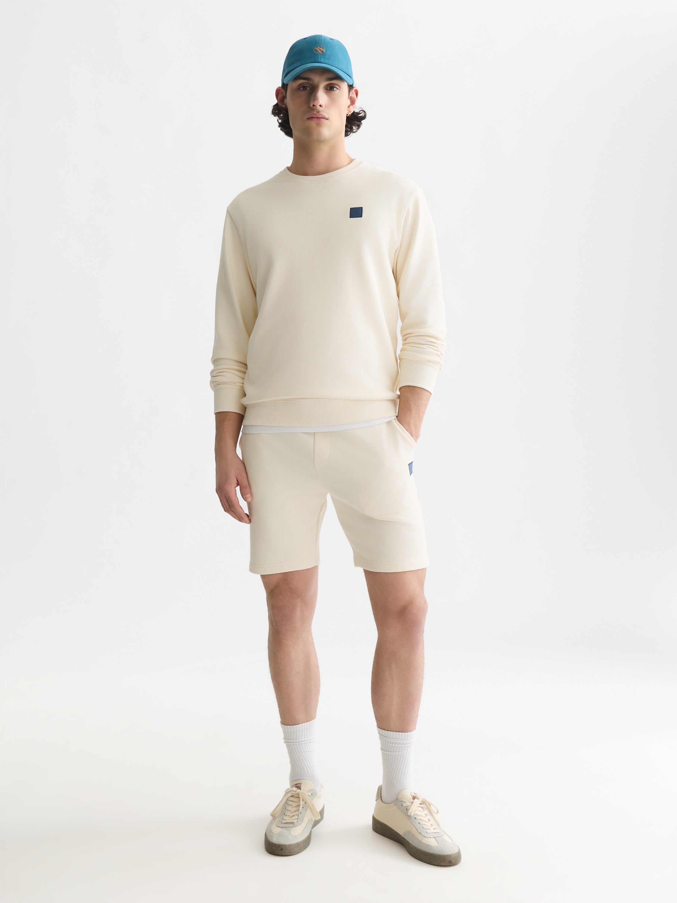 Seasonal Core Logo Badge Regular Fit Sweatshirt - Eggnog