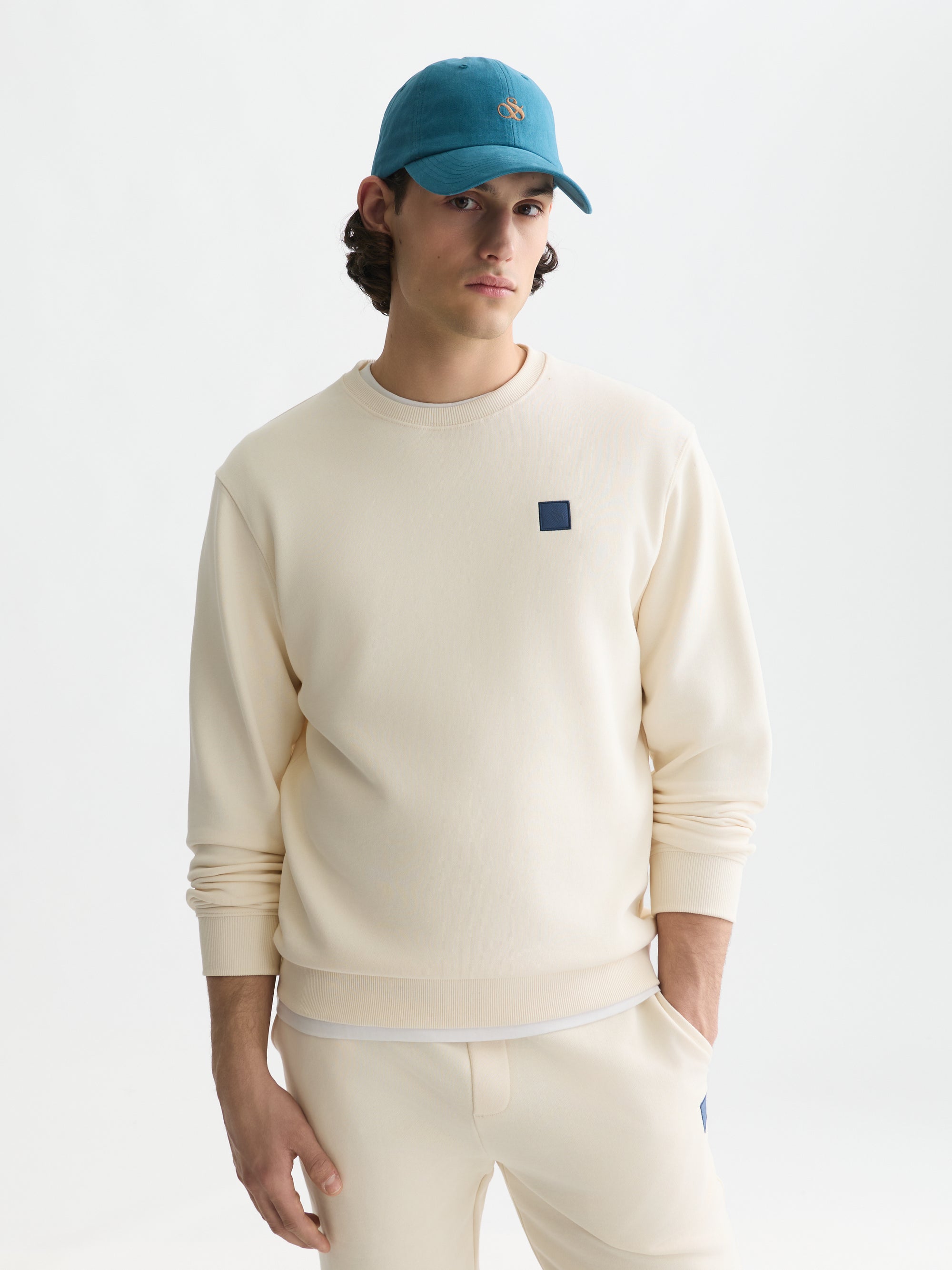 Seasonal Core Logo Badge Regular Fit Sweatshirt - Eggnog