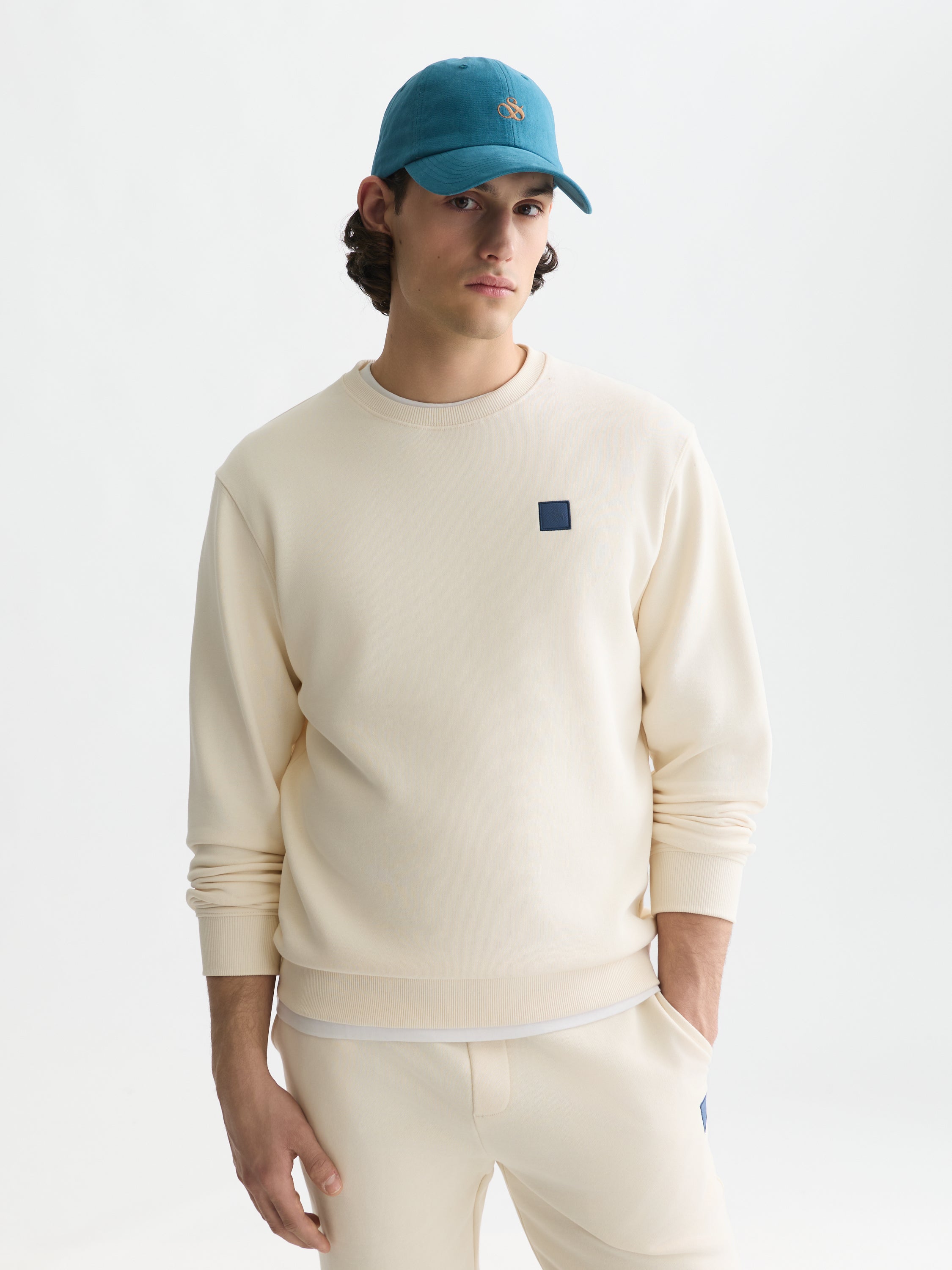 Seasonal Core Logo Badge Regular Fit Sweatshirt - Eggnog