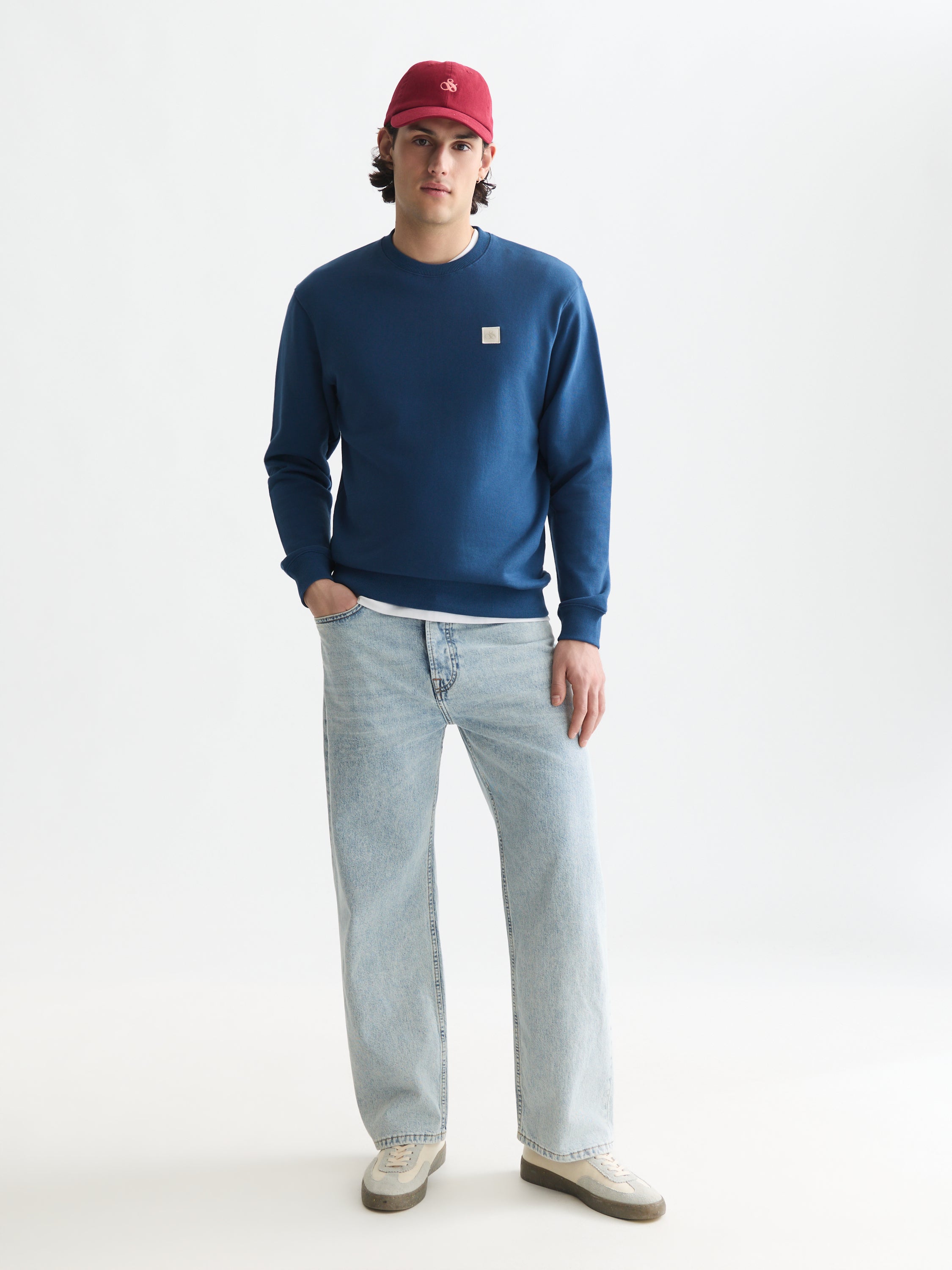 Seasonal Core Logo Badge Regular Fit Sweatshirt - Ensign Blue