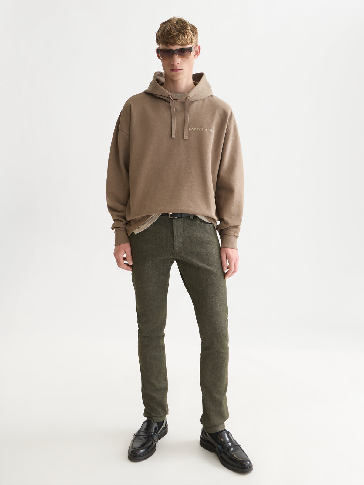 3 Crosses Loose-Fit Hoodie - Walnut-3
