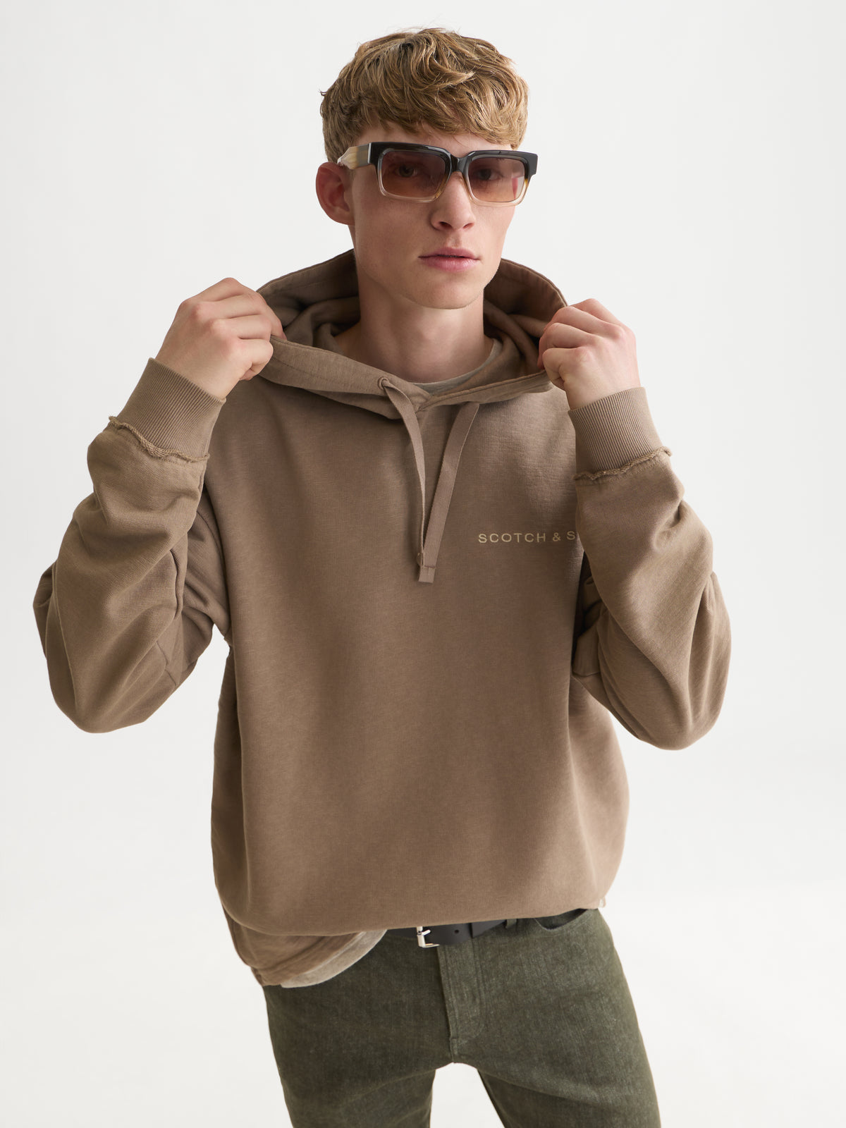 3 Crosses Loose-Fit Hoodie - Walnut-1