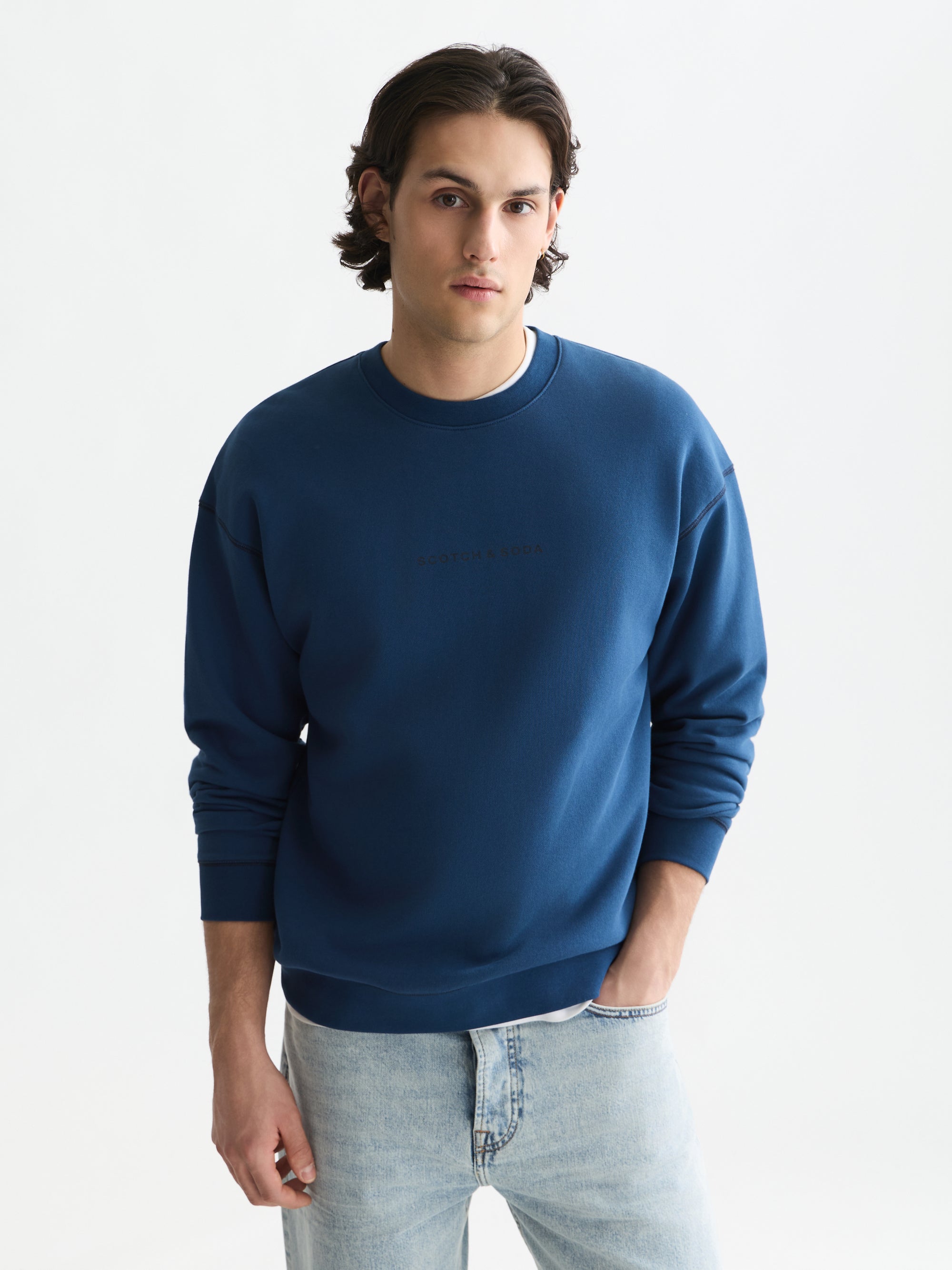 Seasonal Core Front Chest Artwork Relaxed Fit Sweatshirt - Ensign Blue