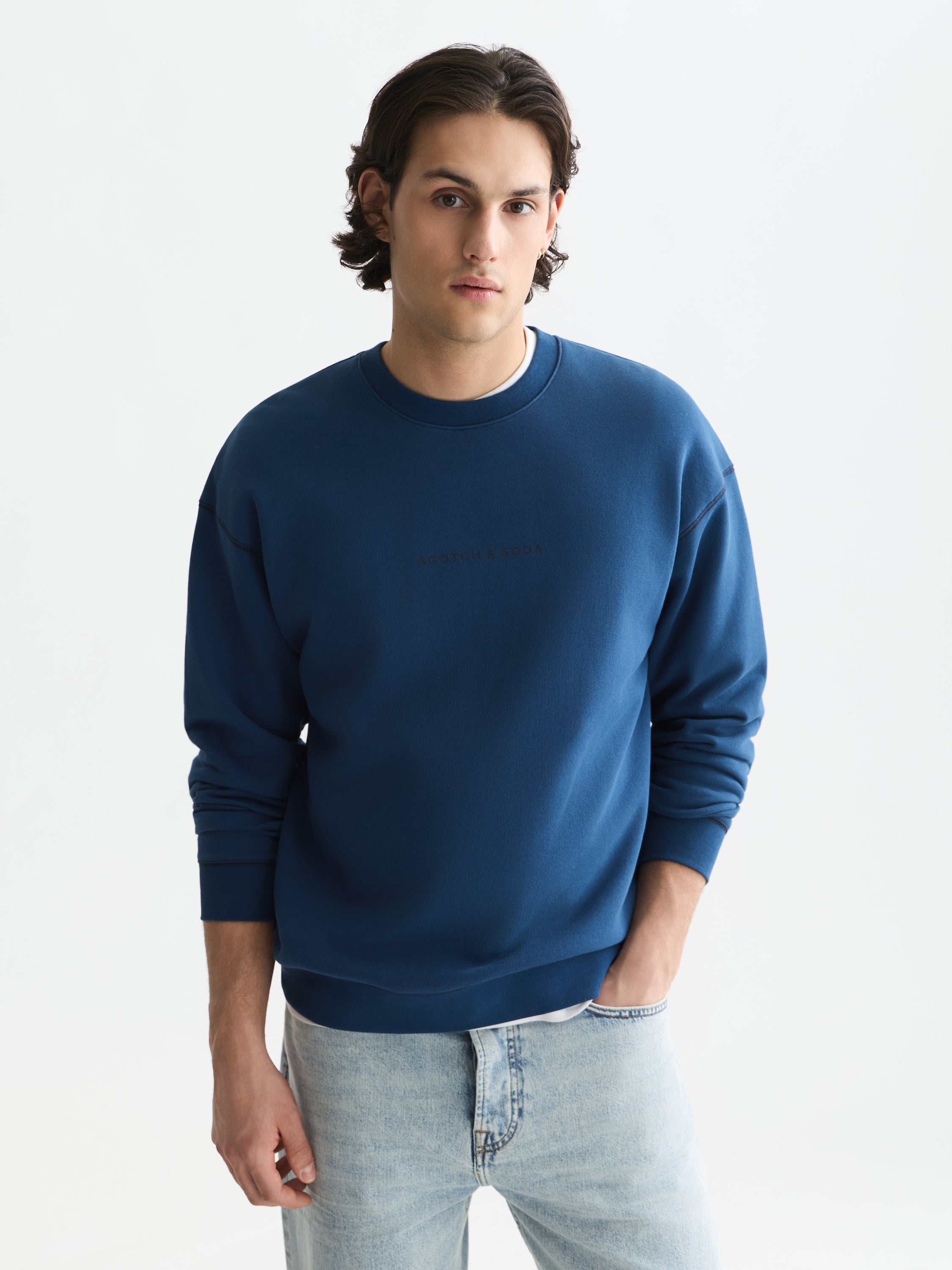 Seasonal Core Front Chest Artwork Relaxed Fit Sweatshirt - Ensign Blue