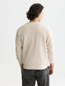 Left Chest Artwork Regular Fit Sweatshirt - Eggnog