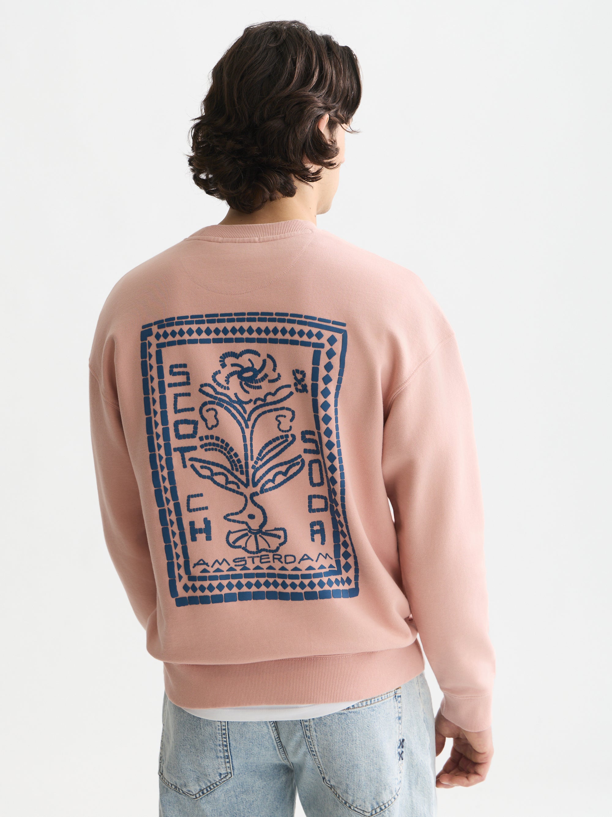 Front And Back Artwork Relaxed Fit Sweatshirt - Misty Rose