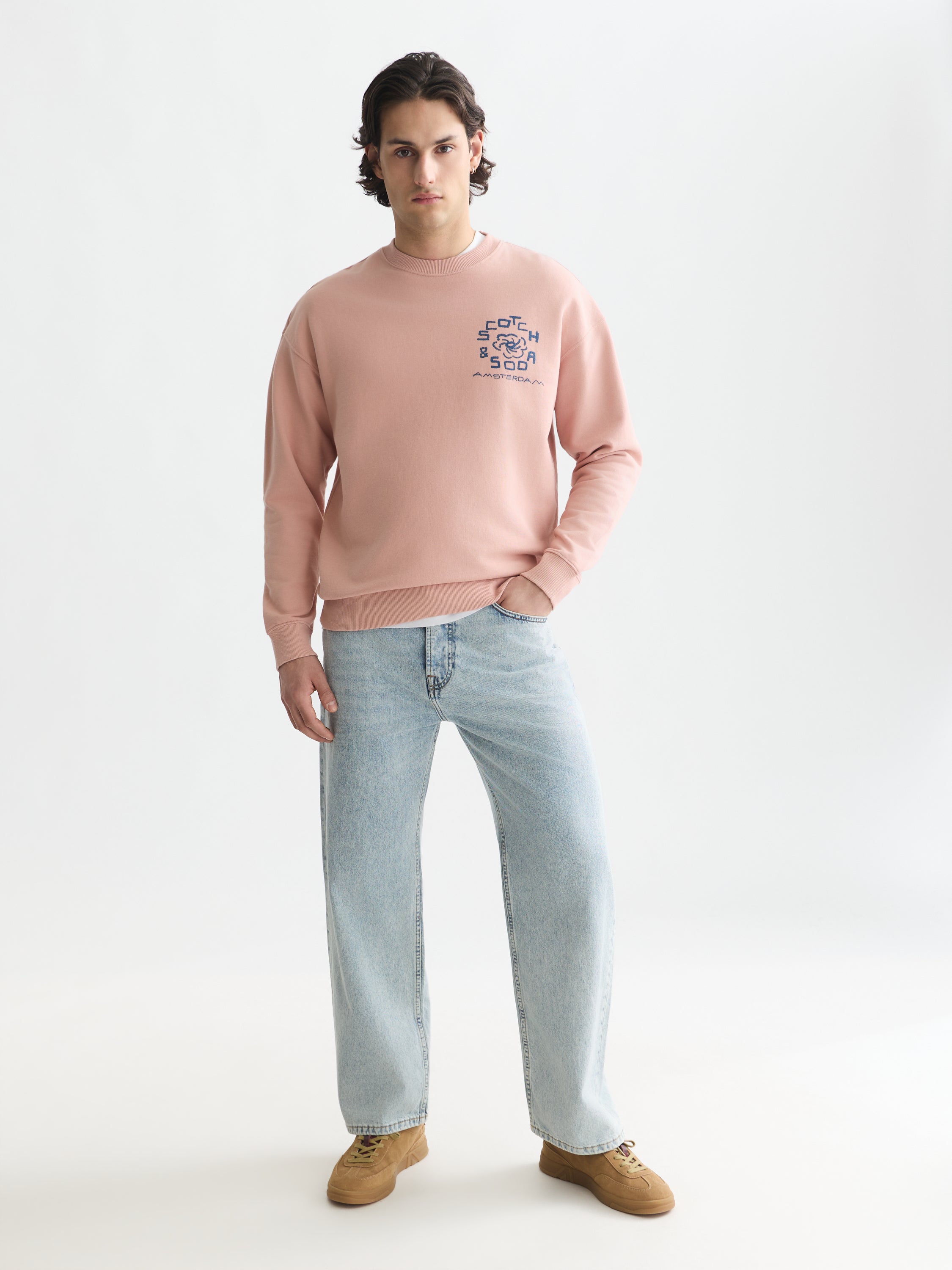 Front And Back Artwork Relaxed Fit Sweatshirt - Misty Rose