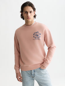 Front And Back Artwork Relaxed Fit Sweatshirt - Misty Rose