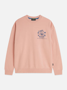 Front And Back Artwork Relaxed Fit Sweatshirt - Misty Rose