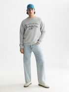 Front Chest Artwork Relaxed Fit Sweatshirt - Grey Melange