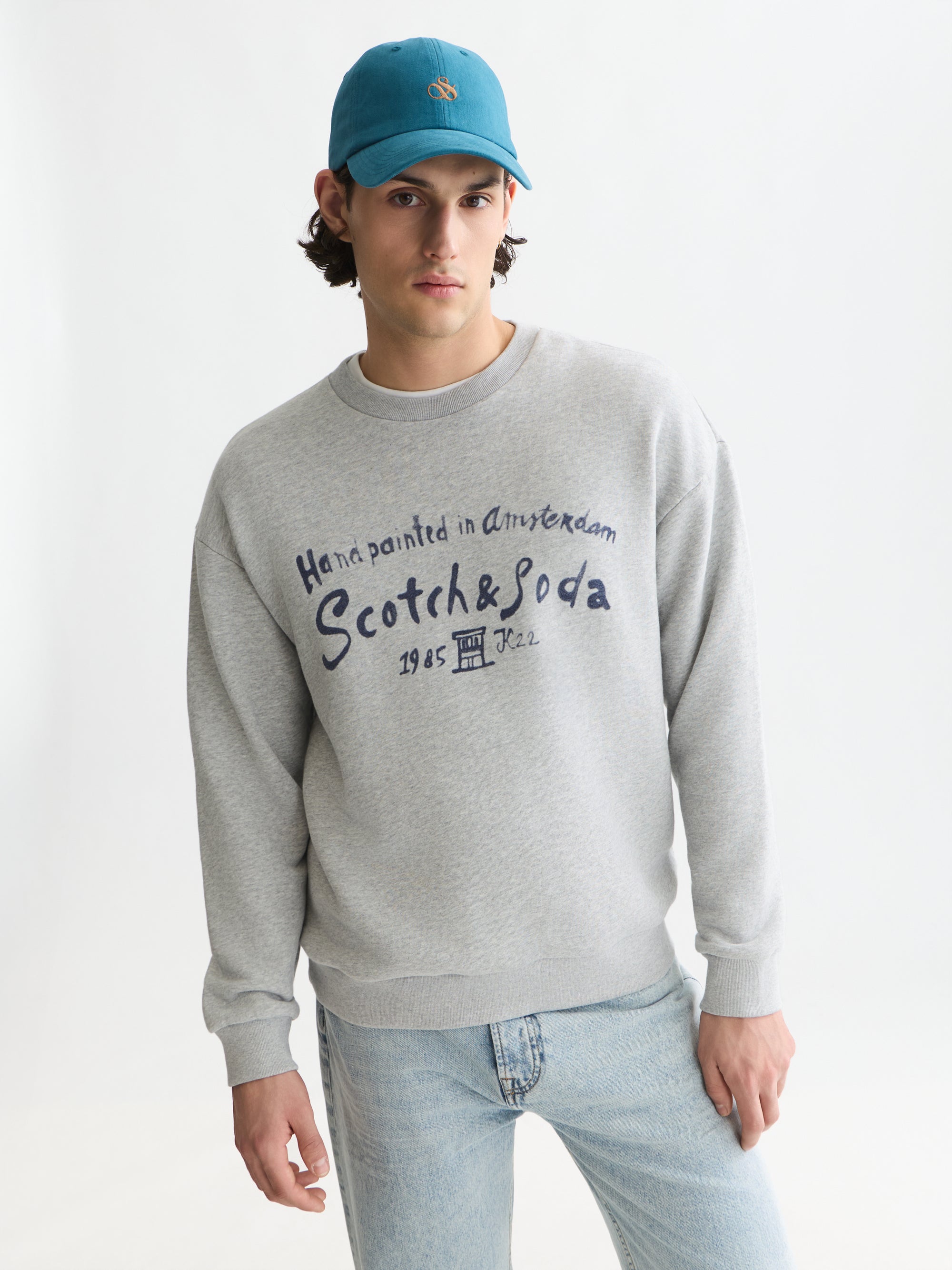 Front Chest Artwork Relaxed Fit Sweatshirt - Grey Melange