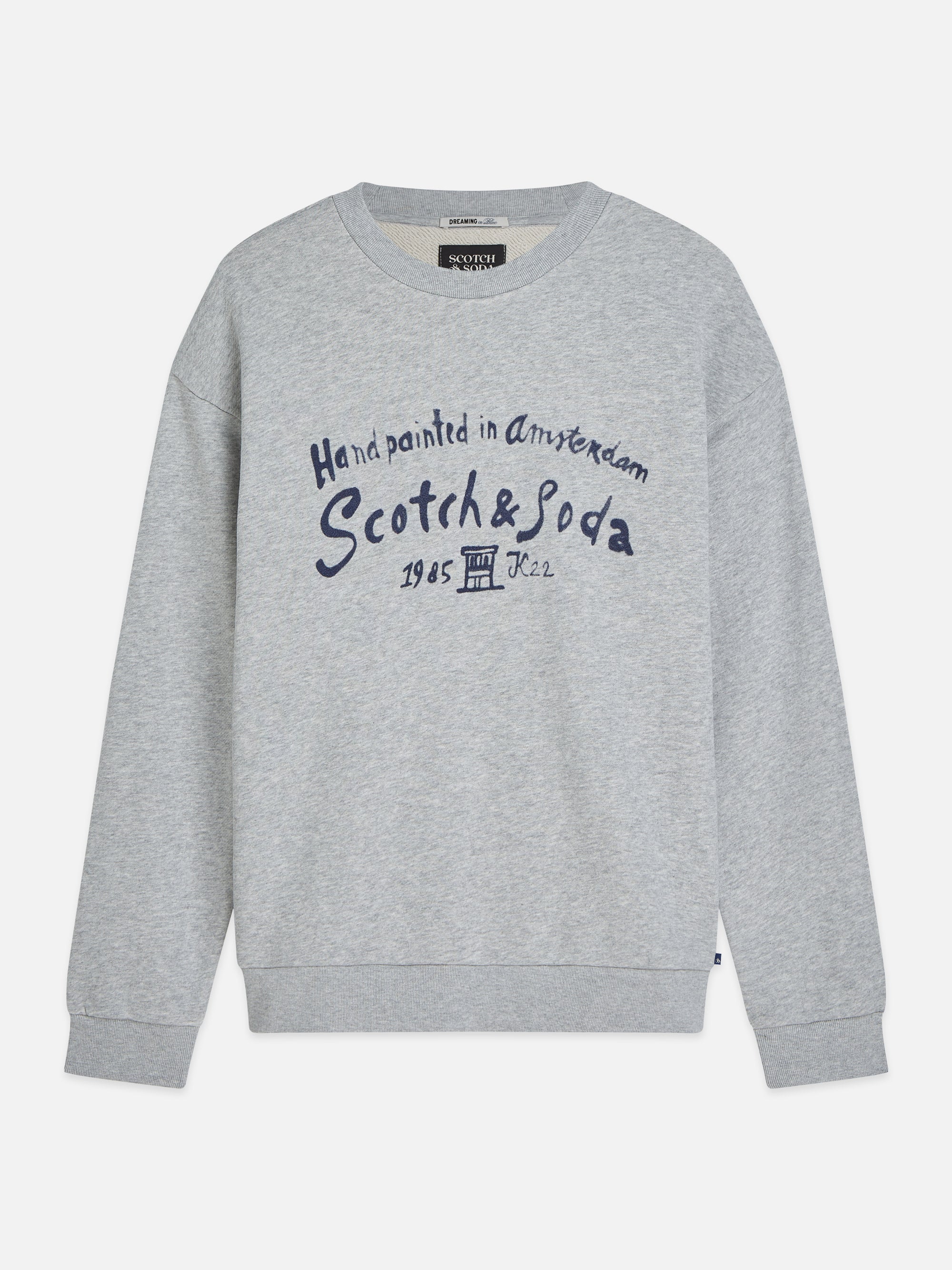 Front Chest Artwork Relaxed Fit Sweatshirt - Grey Melange