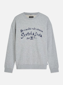 Front Chest Artwork Relaxed Fit Sweatshirt - Grey Melange