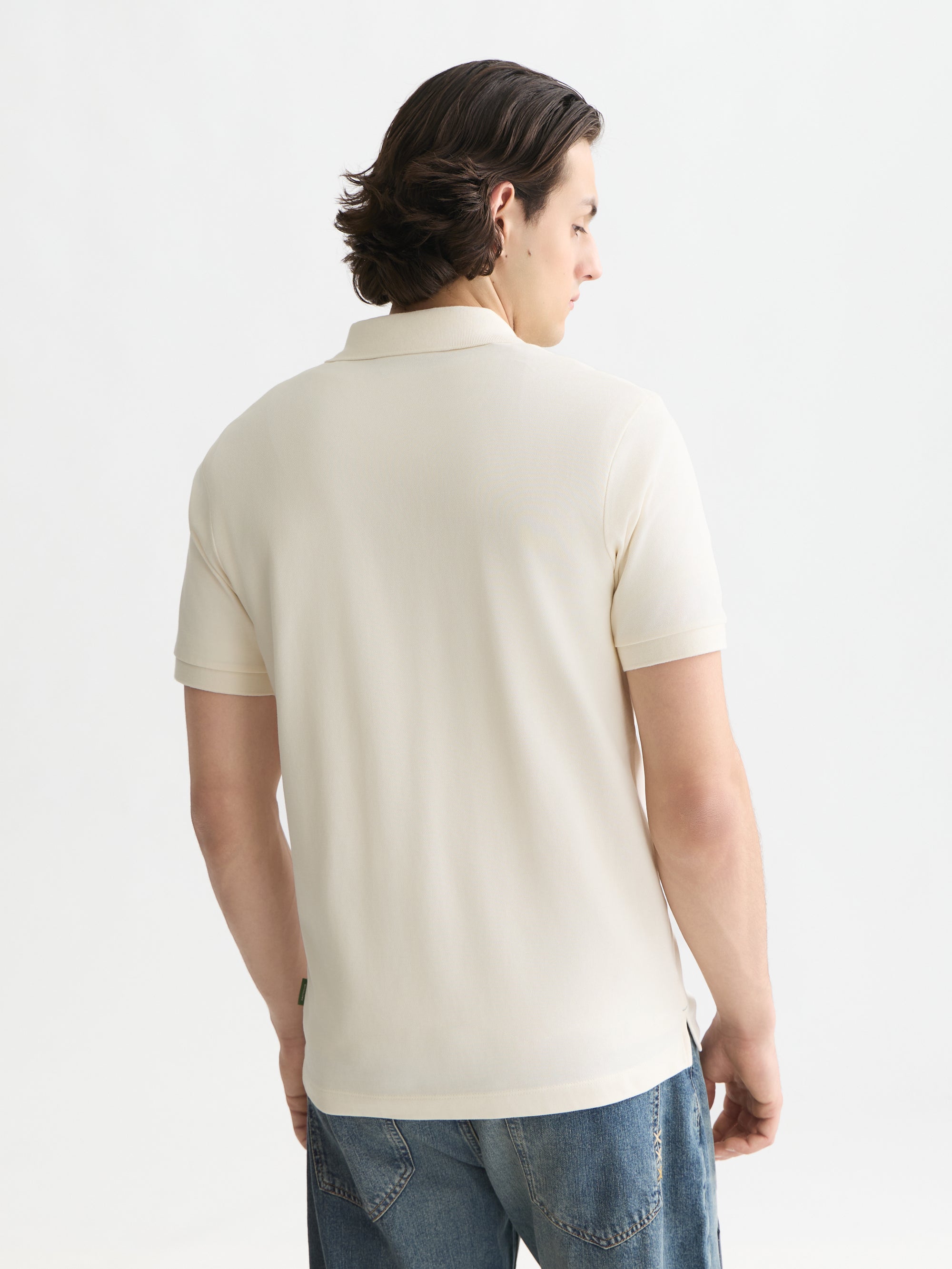 Seasonal Core Pique Chest Logo Regular Fit Polo - Eggnog