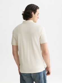 Seasonal Core Pique Chest Logo Regular Fit Polo - Eggnog