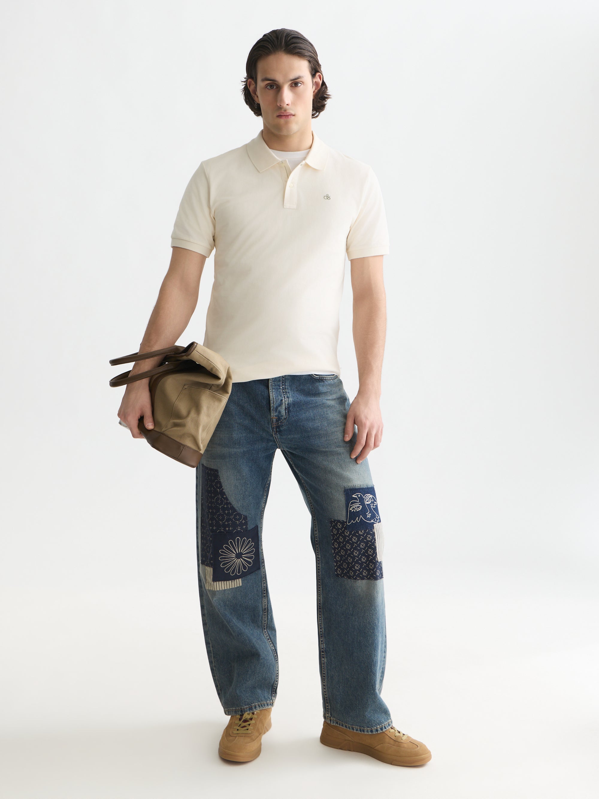 Seasonal Core Pique Chest Logo Regular Fit Polo - Eggnog