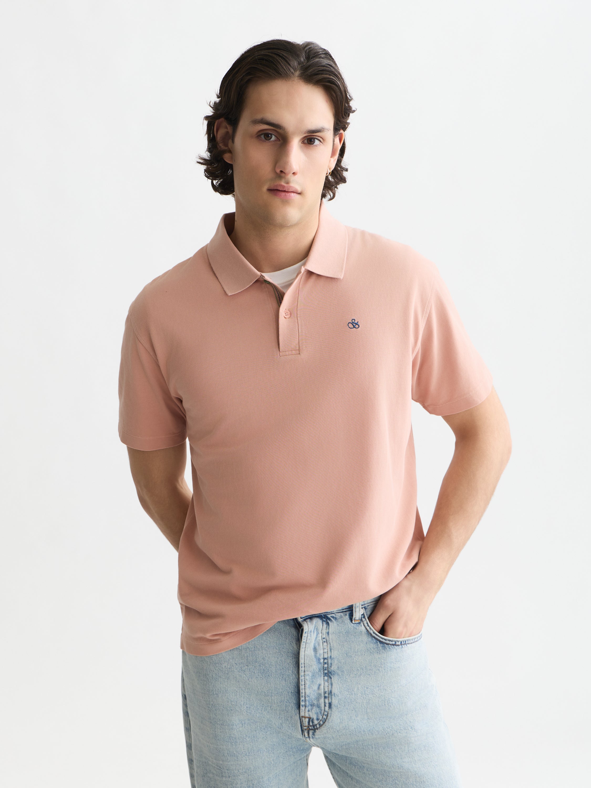 Pique Garment Dyed Relaxed Fit Polo - Misty Rose