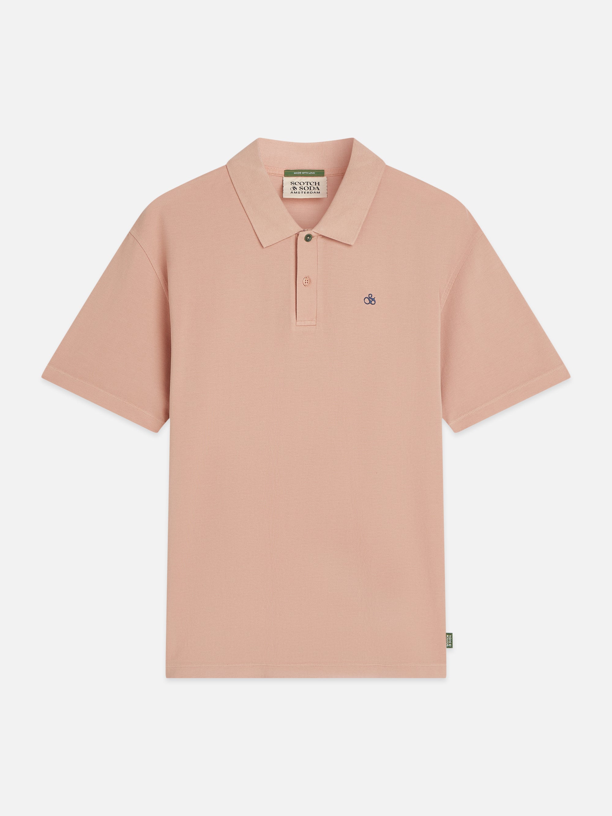 Pique Garment Dyed Relaxed Fit Polo - Misty Rose