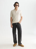 Seasonal Core Structured Knitted Regular Fit Polo - Eggnog