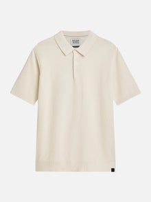 Seasonal Core Structured Knitted Regular Fit Polo - Eggnog