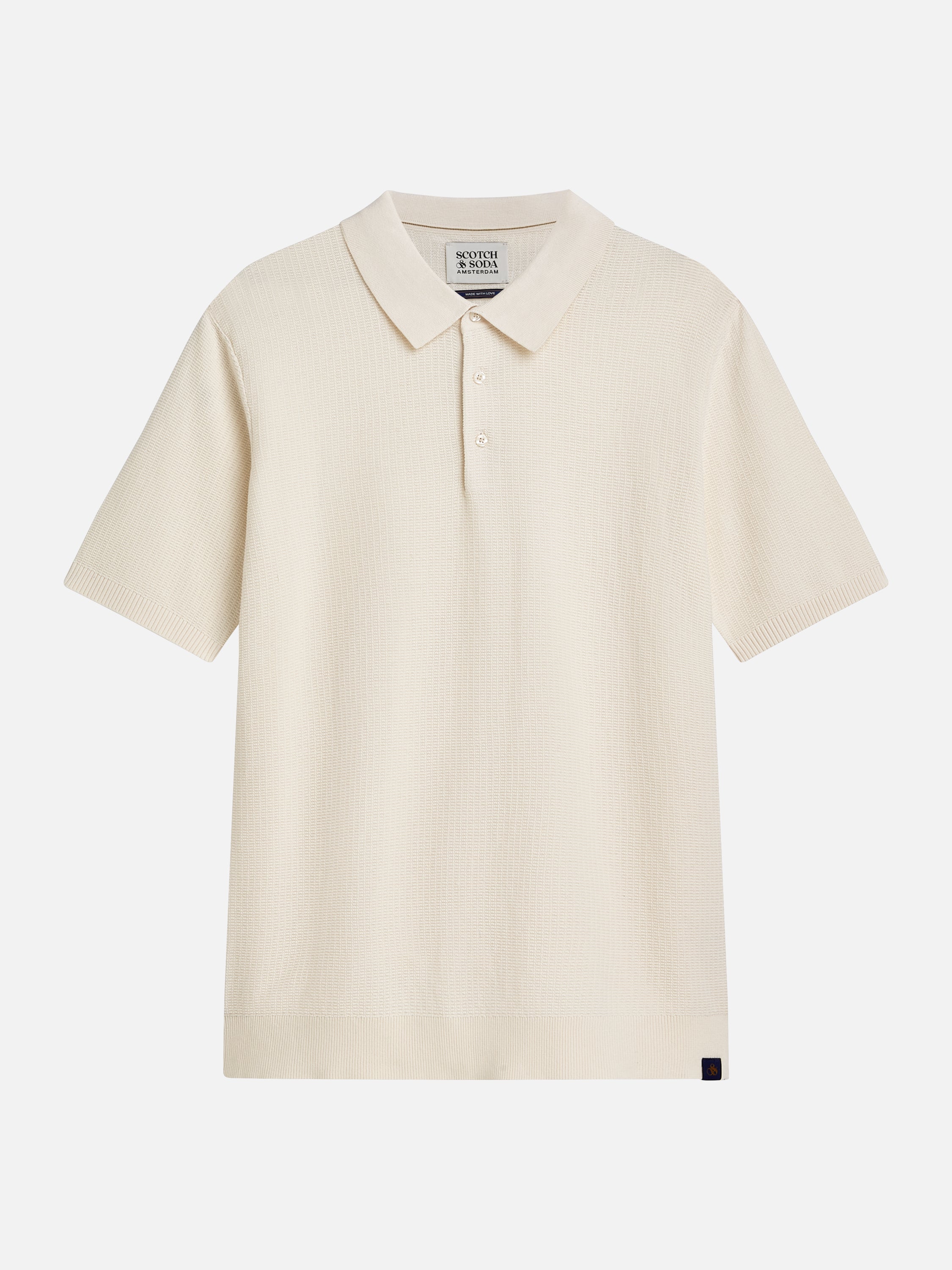 Seasonal Core Structured Knitted Regular Fit Polo - Eggnog