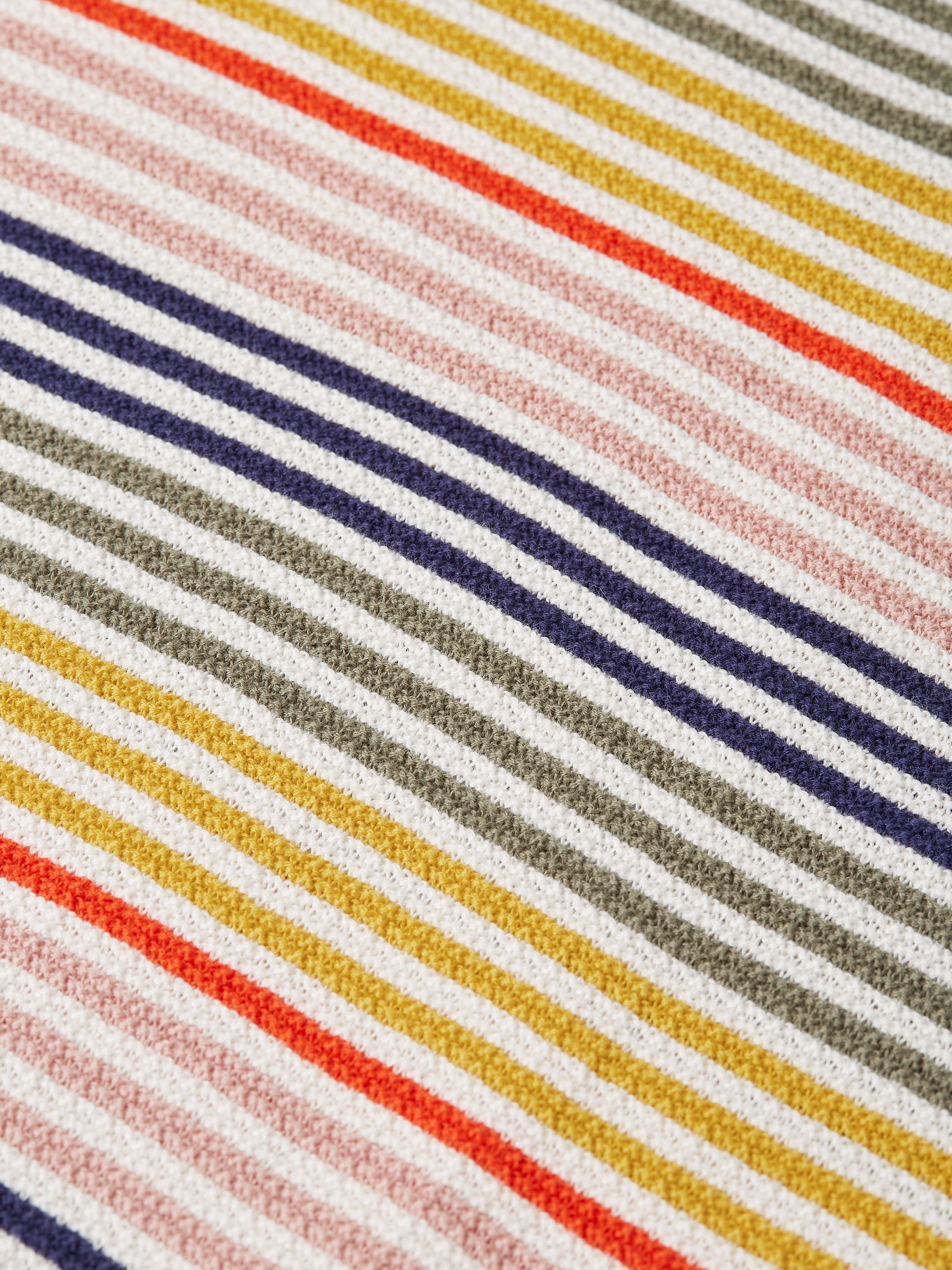 Striped Structured Knitted Regular Fit Polo - Multicolour Stripe
