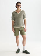 Multi Stitch Extra Dropped Shoulder Polo - Eggnog Melange