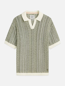 Multi Stitch Extra Dropped Shoulder Polo - Eggnog Melange