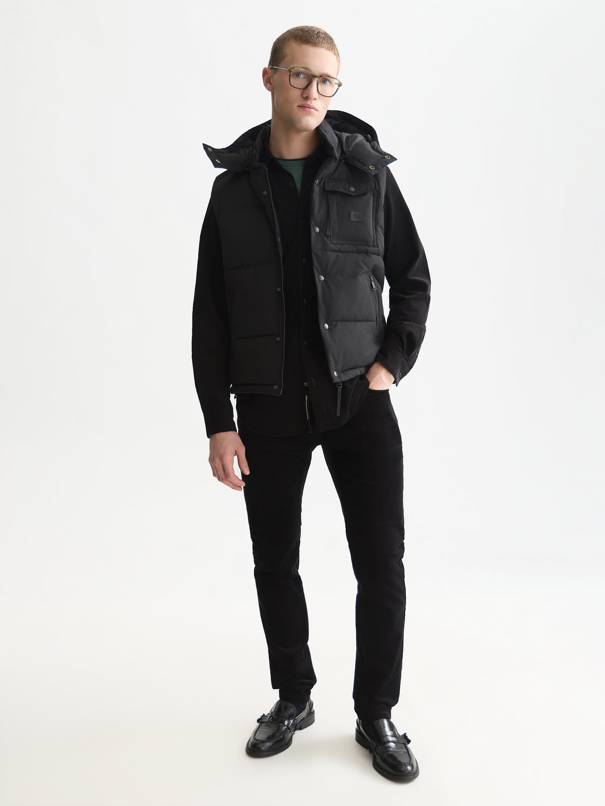 Hooded Puffer Vest - Meteorite-3
