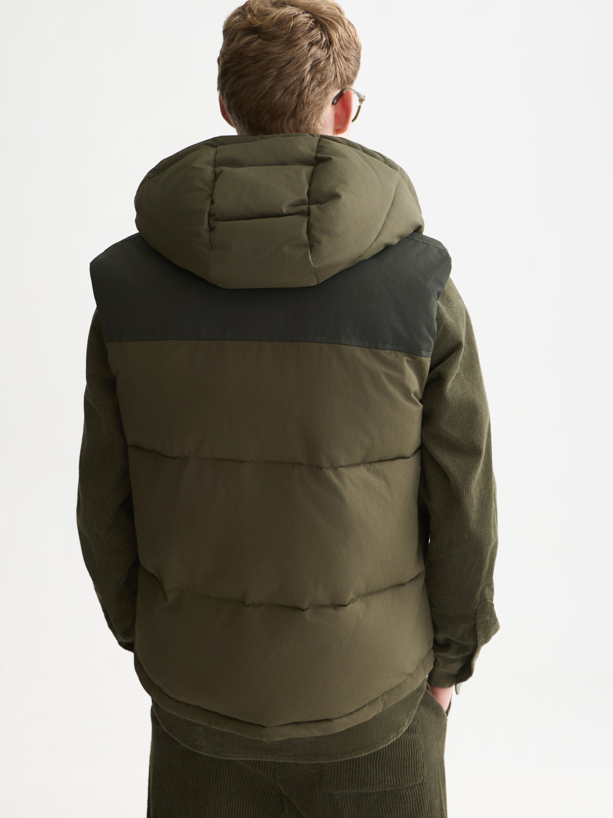 Hooded Puffer Vest - Olive Night-2