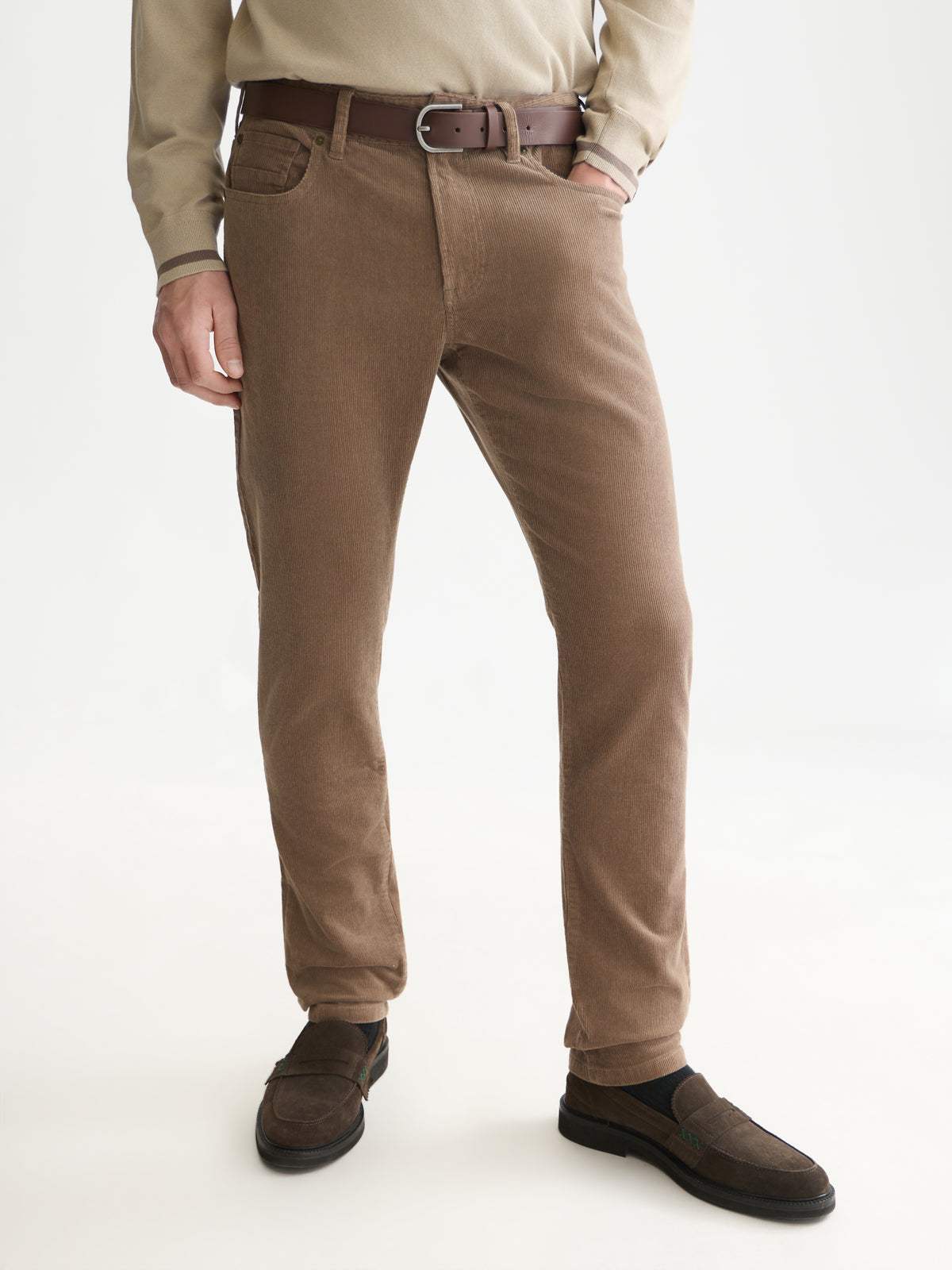 Ralston Stretch Cotton Corduroy 5-Pocket Pant - Walnut-1