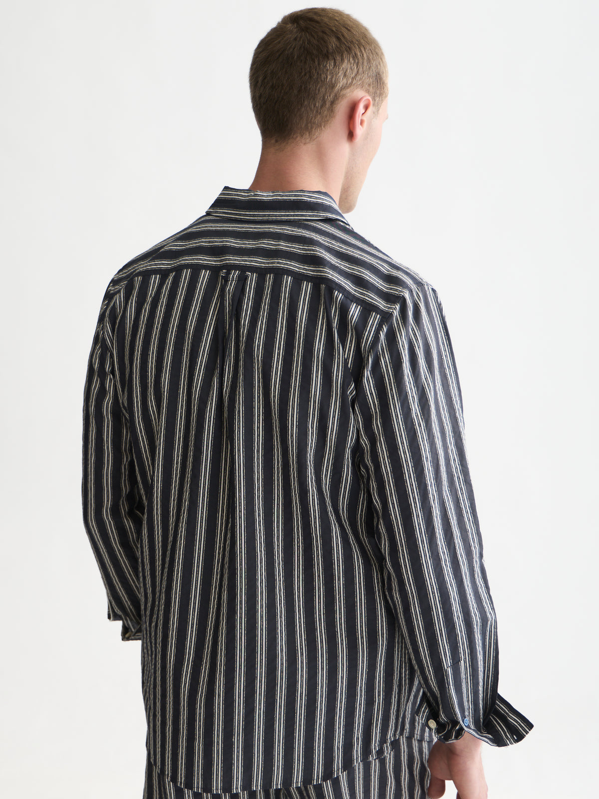 Textured Striped Regular-Fit Shirt - Sky Captain Stripe