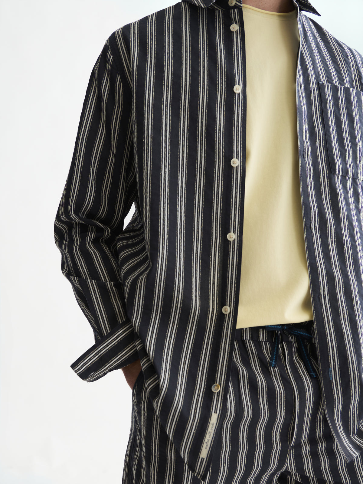 Textured Striped Regular-Fit Shirt - Sky Captain Stripe