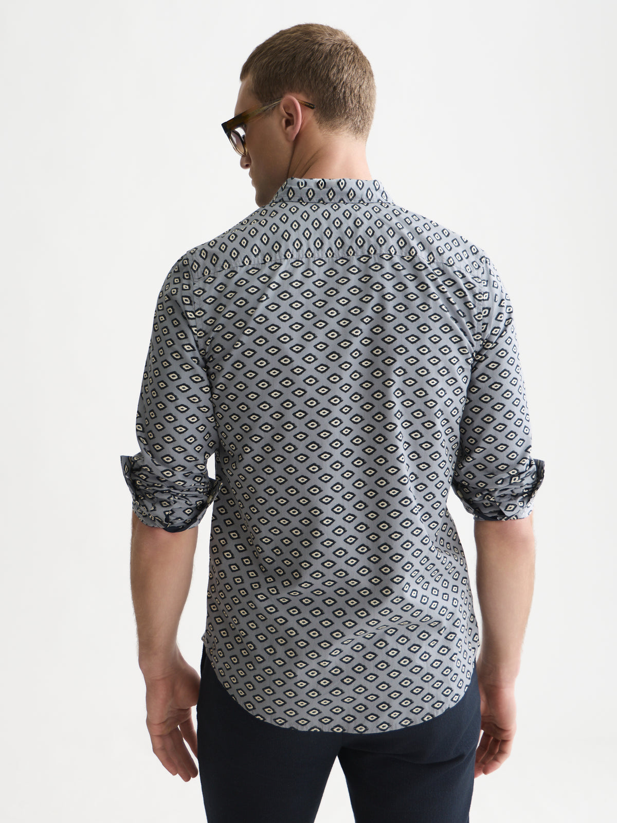 Micro Printed Slim-Fit Shirt - Glitch Geo Tradewinds