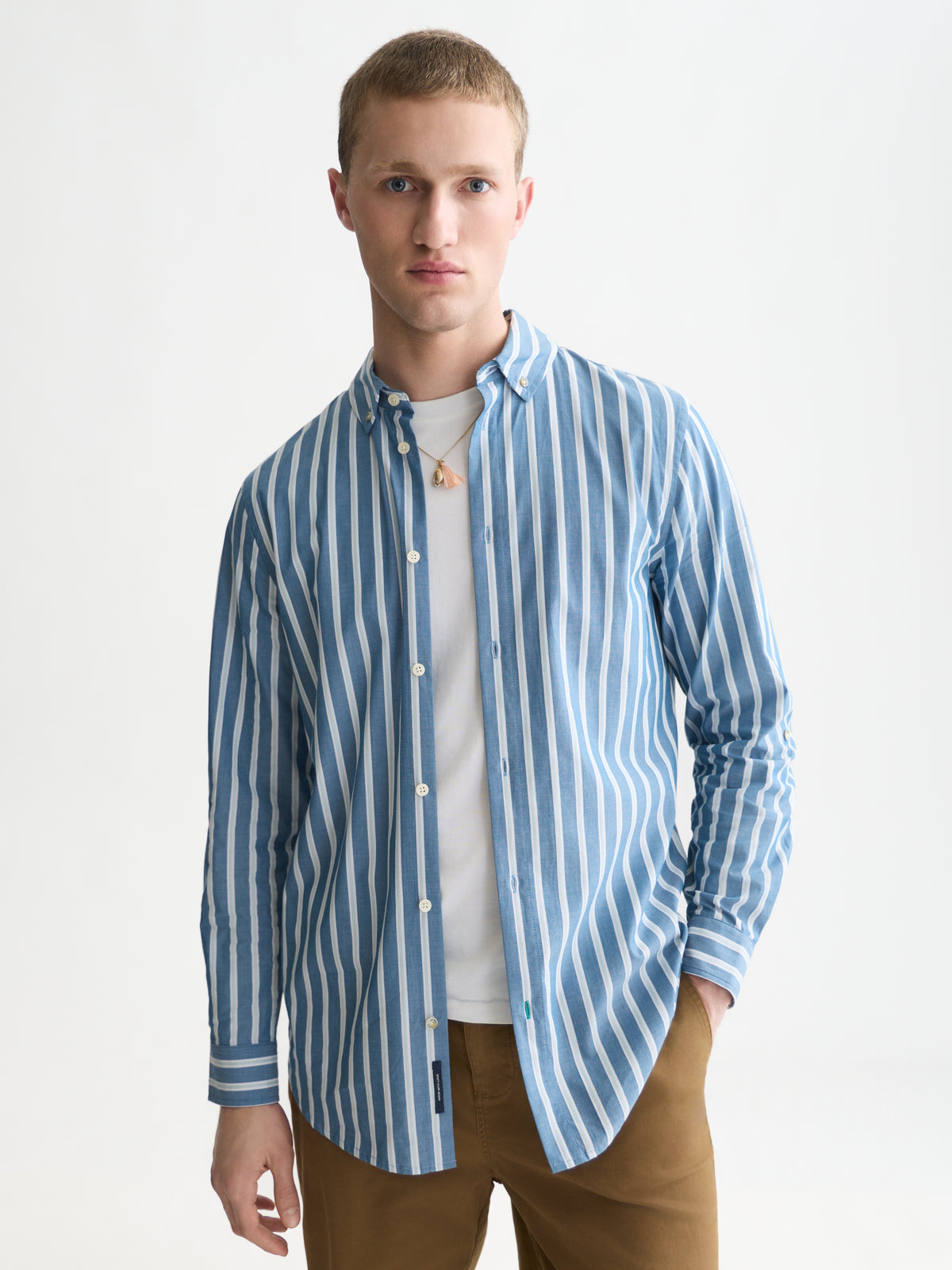 Yarn-Dyed Striped Regular-Fit Shirt - Ensign Blue Stripe