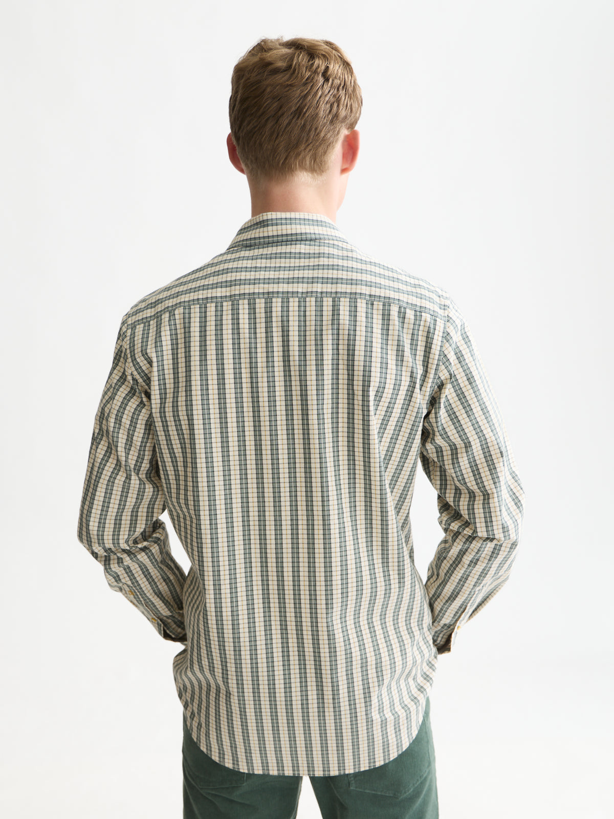 Micro Checked Regular-Fit Shirt - Dark Forest Stripe-2
