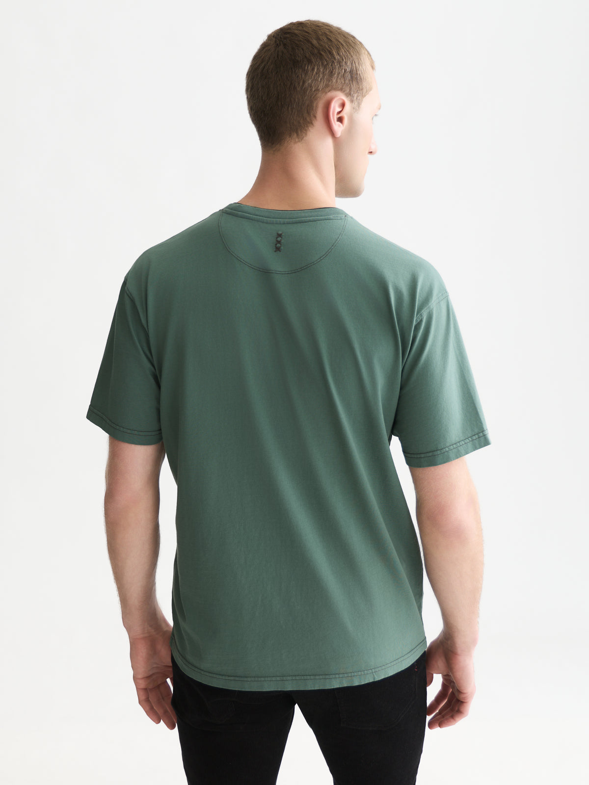 3 Crosses Relaxed-Fit Garment-Dyed T-Shirt - Dark Forest-2