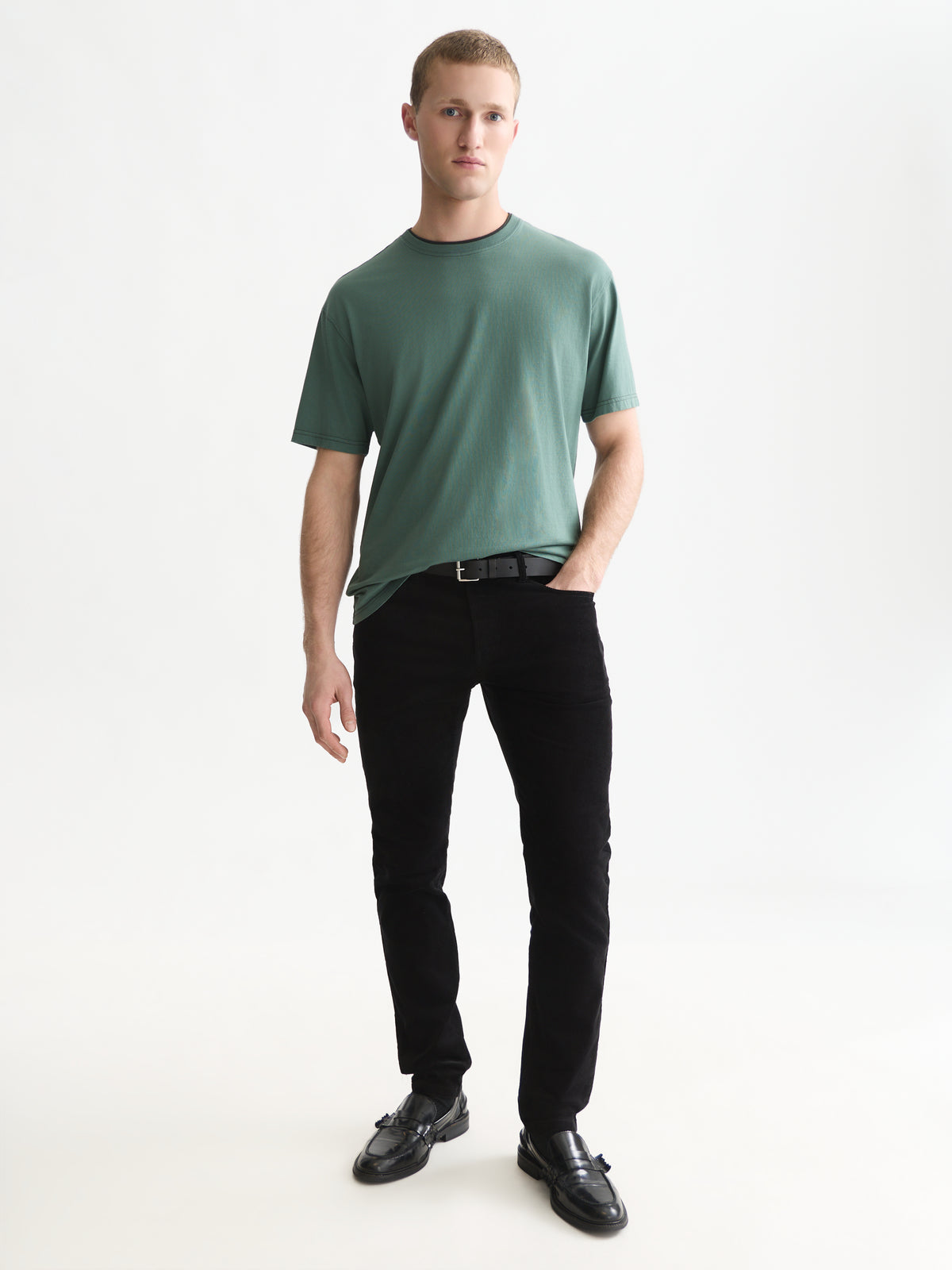 3 Crosses Relaxed-Fit Garment-Dyed T-Shirt - Dark Forest-3