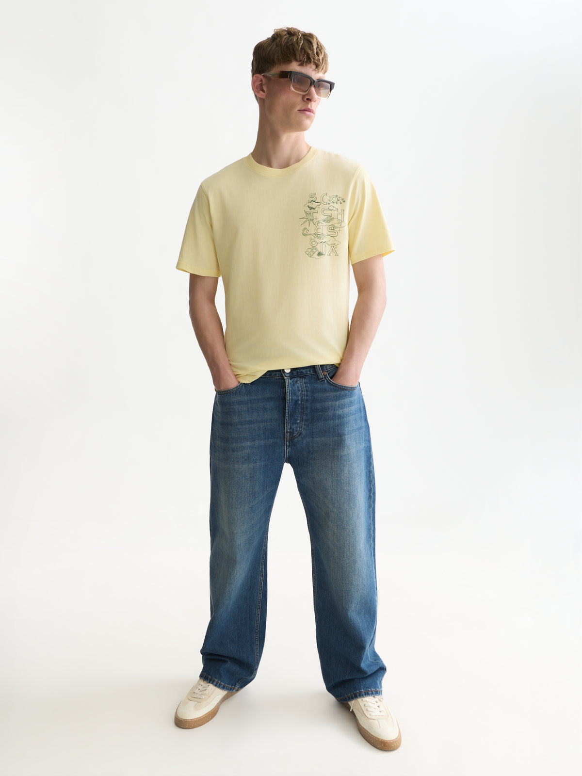 Left Chest Artwork Regular-Fit T-Shirt WI26 - Pastel Yellow