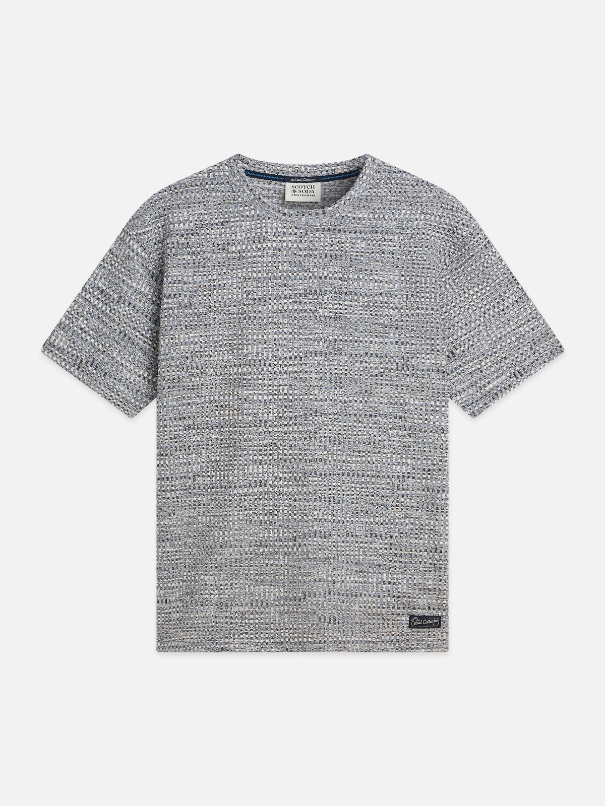 Jacquard Relaxed-Fit T-Shirt - Dark Blue Melange