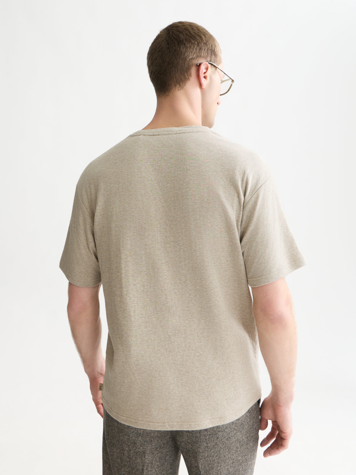 Bonded Chest Pocket And Artwork Relaxed-Fit T-Shirt - Pure Cashmere Melange-2