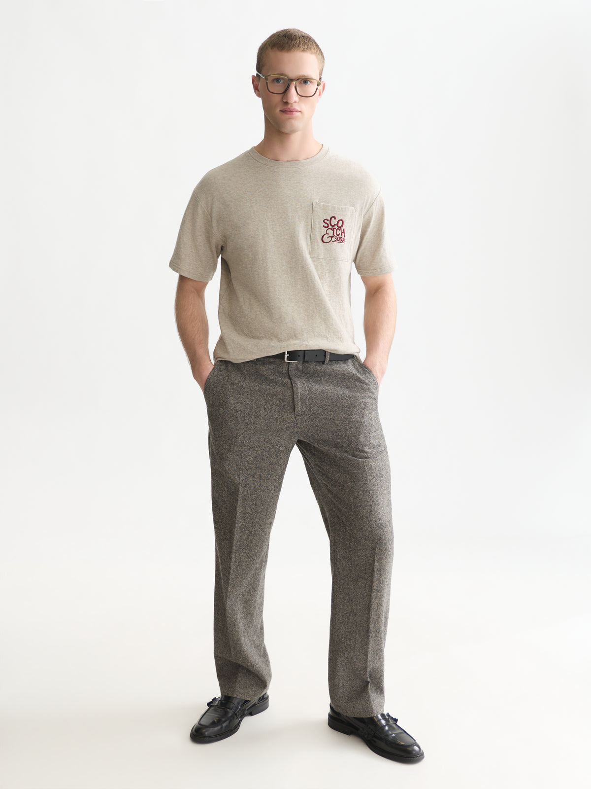 Bonded Chest Pocket And Artwork Relaxed-Fit T-Shirt - Pure Cashmere Melange-3