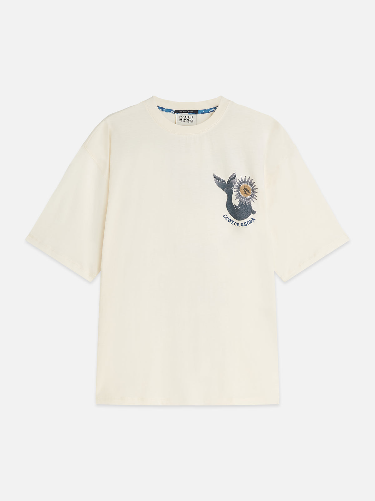 Front And Back Artwork Loose-Fit T-Shirt - Eggnog