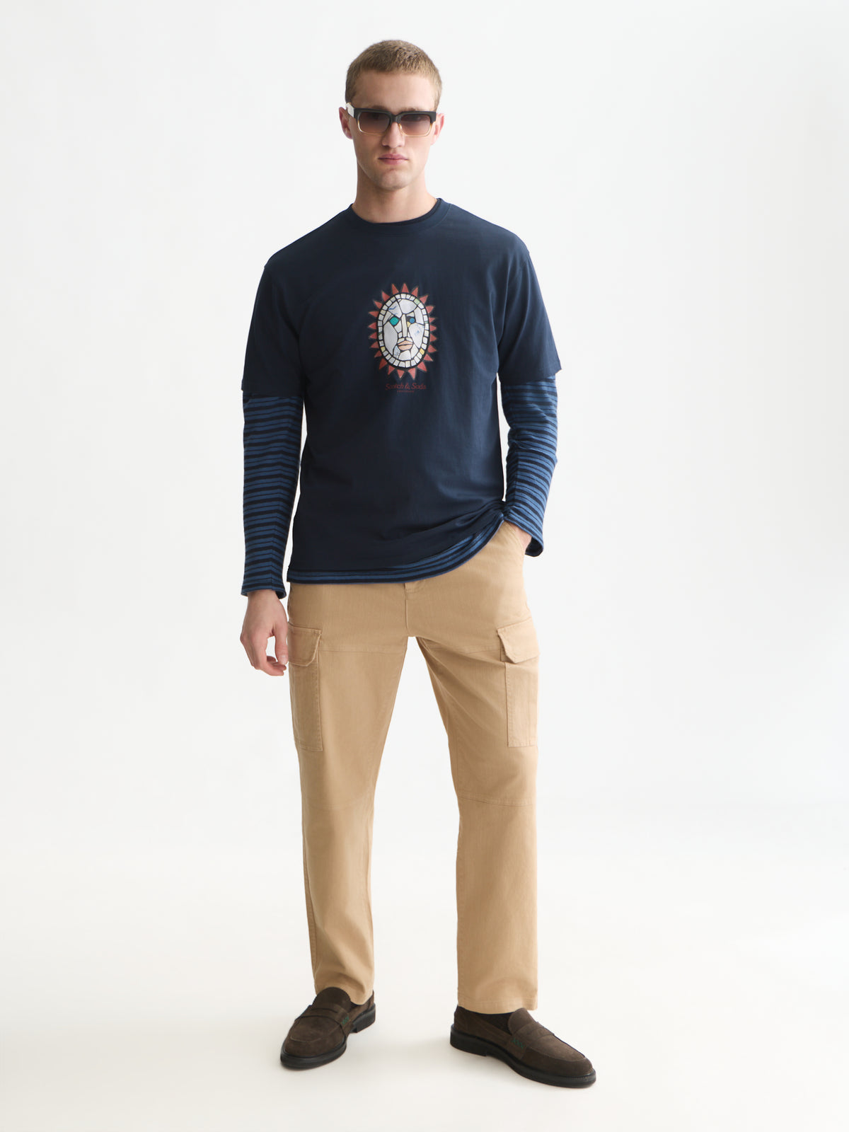 Front Artwork Relaxed-Fit T-Shirt - Sky Captain