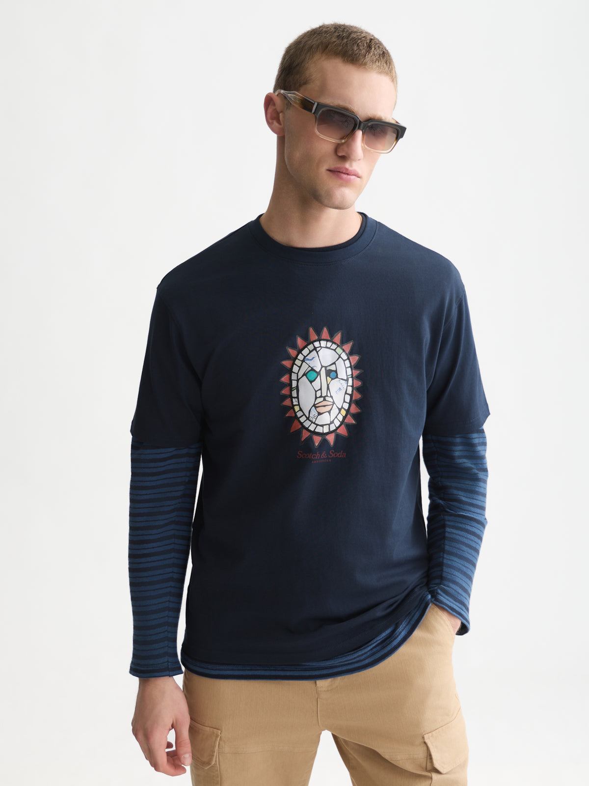 Front Artwork Relaxed-Fit T-Shirt - Sky Captain