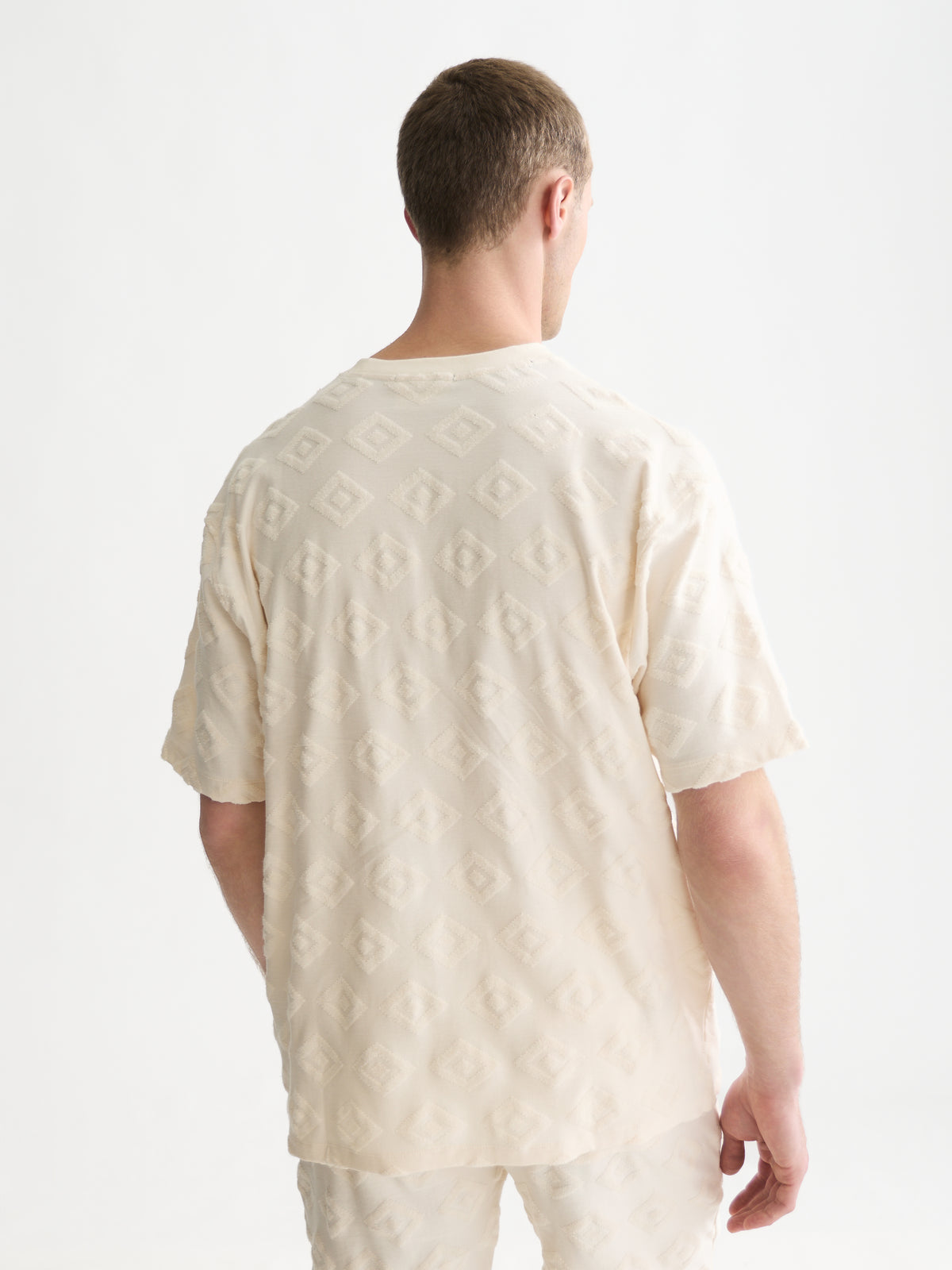 Jacquard Loose-Fit T-Shirt - Eggnog