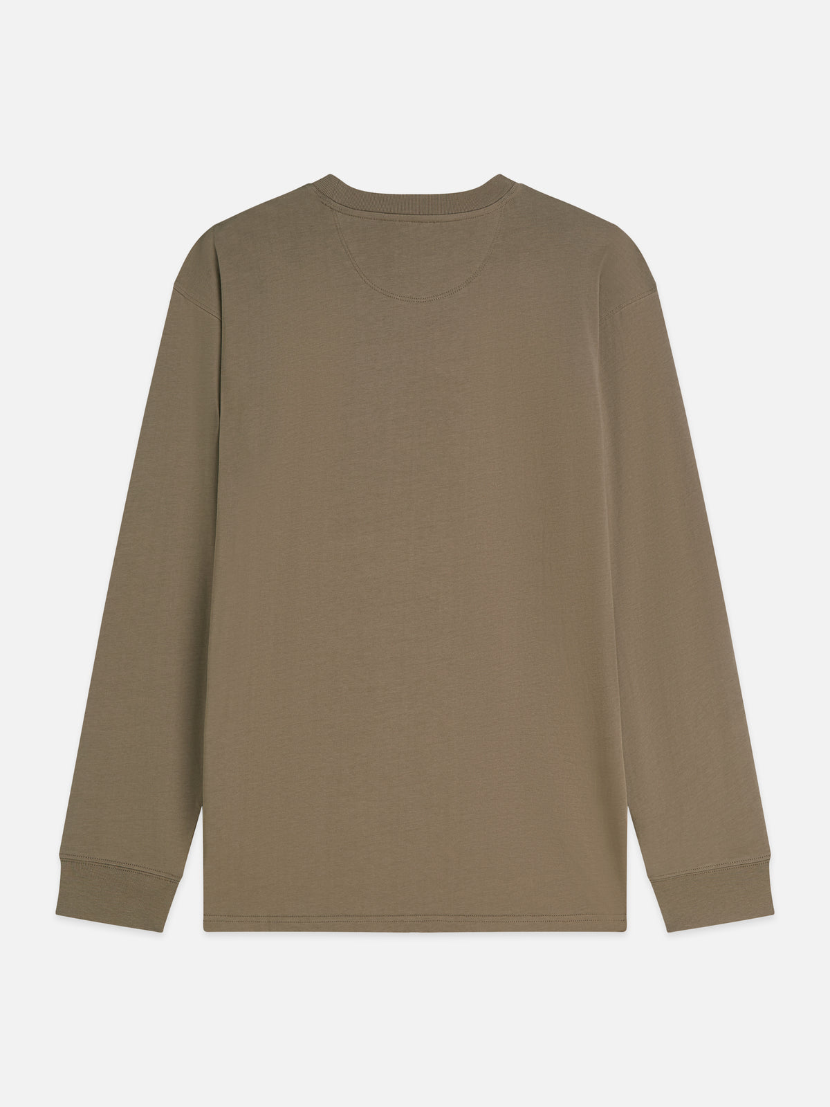 Embroidered Logo Long Sleeved Relaxed-Fit T-Shirt - Walnut