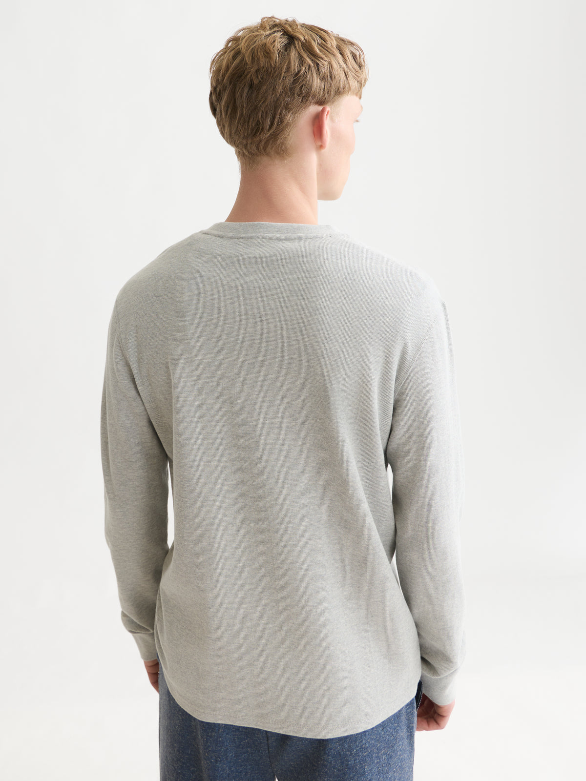 Waffle Regular-Fit Long Sleeved T-Shirt - Grey Heather-2